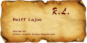 Reiff Lajos névjegykártya